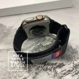 Compatible With Apple Watch Ultra Band, NASA Licensed Rugged Nylon Leather Sports Strap With Woven Loop Design For iWatch 44mm/45mm/49mm, Tough Tactical Replacement Band For Series 8/7/6/5/4/3/2/1/SE