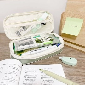 Pencil Case Big Capacity Pencil Case Cute Aesthetic Pencil Pouch for Girls Back to School College Supplies Office Large High Capacity Pen Case Organizer Gift for Teen Adult Stationery (Green)