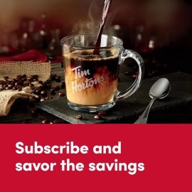 Tim Hortons 100% Colombian, Medium Dark Roast Coffee, Single-Serve K-Cup Pods Compatible with Keurig Brewers, 12ct K-Cups, Red