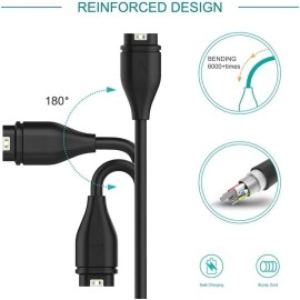 E ECSEM Charging Cable Compatible with Garmin Vivosmart 5 Replacement USB Charging Charger Cord for Vivosmart 5 Fitness Tracker - 2Pack