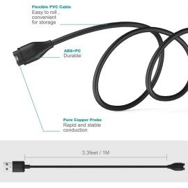 E ECSEM Charging Cable Compatible with Garmin Vivosmart 5 Replacement USB Charging Charger Cord for Vivosmart 5 Fitness Tracker - 2Pack