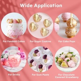 Nomeca Luster Dust Edible Set - 4 Colors Food Grade Shimmer Cake Dust Metallic Food Coloring Powder Glitter for Cake Decorating, Baking, Fondant, Gumpaste, Chocolate, Candy, Drinks, Cookie-(3g/Bottle)