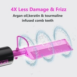 DAN Technology Dual Voltage Ceramic Pressing Comb - 450F Fast Heating Mini Straightener for Lace Front Wigs and Black Women\'s Hair