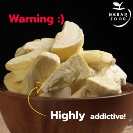 NESAR FOOD Premium Freeze Dried Durian 100%, Freeze dried fruit, Real Fruit Snack, Natural 100 G, no sugar added. Natural freeze dried fruit, Crunchy fruits and delicious (3.5 oz Pack of 1)