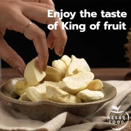 NESAR FOOD Premium Freeze Dried Durian 100%, Freeze dried fruit, Real Fruit Snack, Natural 100 G, no sugar added. Natural freeze dried fruit, Crunchy fruits and delicious (3.5 oz Pack of 1)