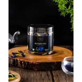 Infini Vita Dried Butterfly Pea Flower Tea 28g (1 oz) - 100% Organic Blue Tea, Pure, Non-GMO, Gluten Free - Natural Energy Booster and Relaxing Beverage