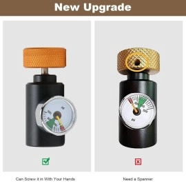 Pilipane CO2 Tank Refill Adapter Connector Kit, CO2 Adapter for Soda Stream Water Maker with 3000psi Pressure Gauge, Soda Water Cylinder CO2 Refill Connector Adapter Accessories