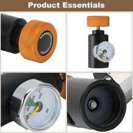 Pilipane CO2 Tank Refill Adapter Connector Kit, CO2 Adapter for Soda Stream Water Maker with 3000psi Pressure Gauge, Soda Water Cylinder CO2 Refill Connector Adapter Accessories