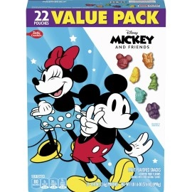 Betty Crocker Micky & Friends Fruit Flavored Snacks, Treat Pouches, Value Pack, 22 ct