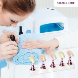 MISSELF Nail Stand with Putty for Painting Nails Fake False Press ons, Acrylic Nail Art Practice Stands with Extra Crystal Base Magnetic Reusable 2 Sets