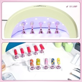 MISSELF Nail Stand with Putty for Painting Nails Fake False Press ons, Acrylic Nail Art Practice Stands with Extra Crystal Base Magnetic Reusable 2 Sets