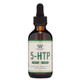 Double Wood Supplements 5 HTP Liquid Drops - More Absorbable and Effective Than 5HTP Capsules (60 Servings of 50mg 99%+ 5-HTP) Serotonin for and Sleep