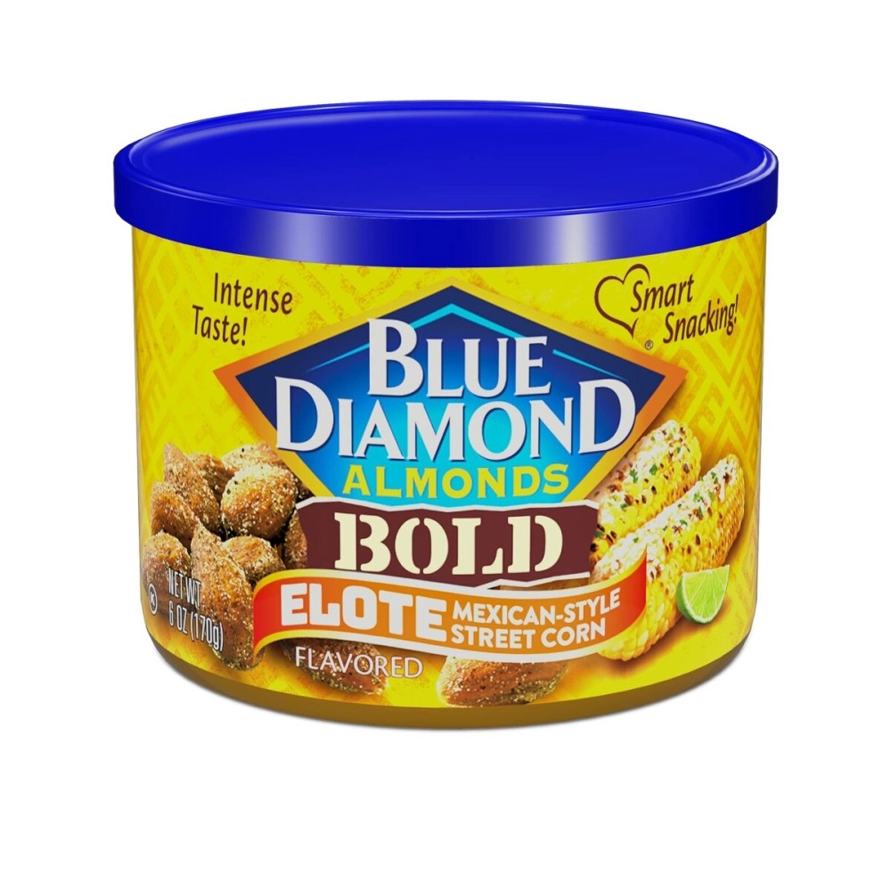 Blue Diamond Almonds, BOLD Elote Mexican Street Corn Flavored Snack Nuts, 6 Ounce Can