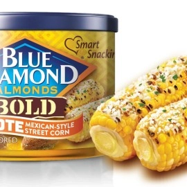 Blue Diamond Almonds, BOLD Elote Mexican Street Corn Flavored Snack Nuts, 6 Ounce Can