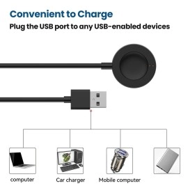 RuenTech Compatible with Citizen CZ Smart Watch Charger, 3.3ft Rapid Charging Cable Magnetic Charger Dock for Citizen CZ Smartwatch (Black)