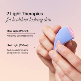 Solawave Bye Acne Spot Treatment, Red Light Therapy and Blue Light Therapy, Use Before Pimple Patches. Acne Light Device, Face Care Must-Have
