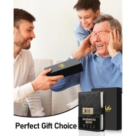 WEMATE Password Book with Lock, Password Book with Alphabetical Tabs 600+ Password Spaces, Password Logbook, Password Keeper for Computer 4.33 X 6.18 Inch Black