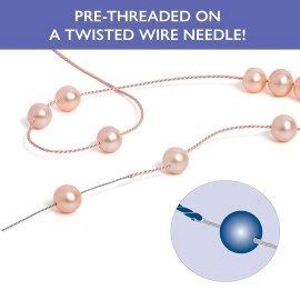 Griffin Silk Bead Cord Perlseide - White Color - Size 0 (0.30mm) - 2 Meters per Card - Stainless Steel Needle Attached - for Knotting Pearls, Gemstones, Crystals and Beads