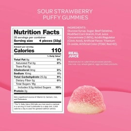 FUNTASTY Strawberry Puffy Gummy Candy - Bulk Pack 2 Pounds - Pink Sweets