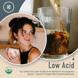 Thompson\'s Healthy Bean Organic Coffee - Low Acid Decaf | Medium Roast | Ground, | - 11oz.