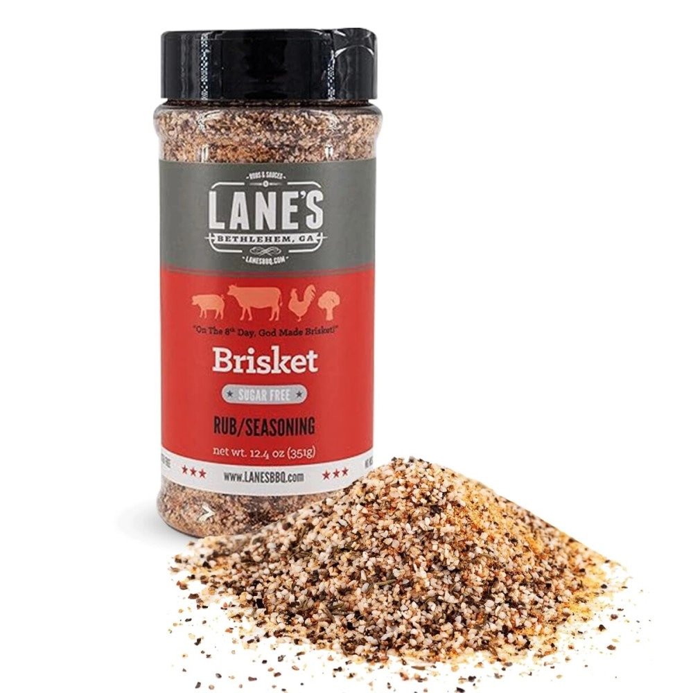 Lane\'s Brisket Rub Seasoning, All-Natural Championship Butt Rub Seasoning, Perfect for Burger, Steaks, and Pork Rubs for Smoking, Made in USA, 12.4 Oz