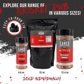 Lane\'s Brisket Rub Seasoning, All-Natural Championship Butt Rub Seasoning, Perfect for Burger, Steaks, and Pork Rubs for Smoking, Made in USA, 12.4 Oz
