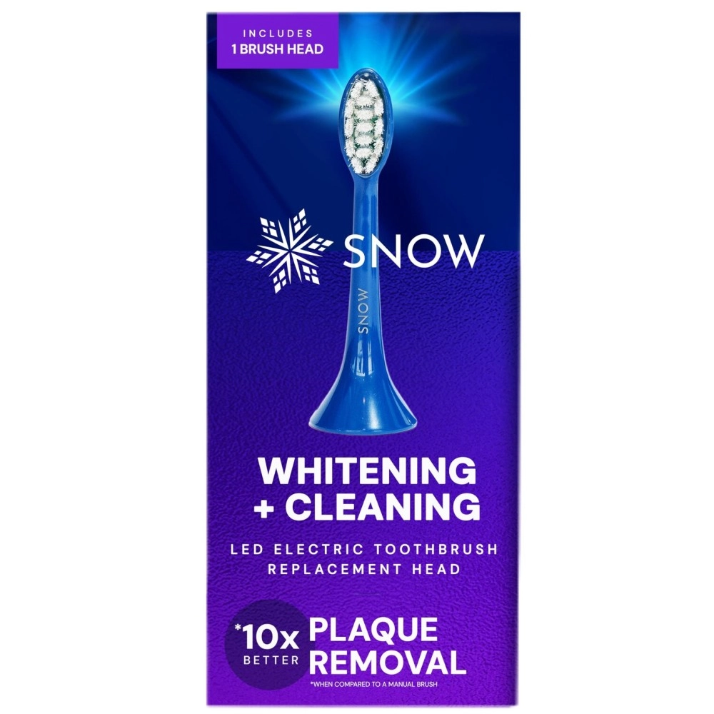 SNOW Toothbrush Refillable Heads - Electric Toothbrush Replacement Heads with Soft Bristles - Feature Blue LED Light and Sonic Technology - Easy Replacement Heads for LED Whitening Electric Toothbrush