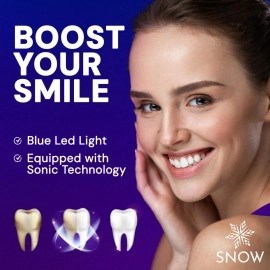 SNOW Toothbrush Refillable Heads - Electric Toothbrush Replacement Heads with Soft Bristles - Feature Blue LED Light and Sonic Technology - Easy Replacement Heads for LED Whitening Electric Toothbrush