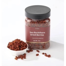 ULTHMOK Premium Dried Sea Buckthorn Berries 8 Oz/227g.Natural & No Additives Sea Buckthorn Tea,,Hand Picked Whole Berry Fruit.