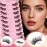 Ahrikiss Half Lashes Natural Lashes 10 Pairs Fluffy Volume False Eyelashes with Clear Band Soft 3D Wispy Lashes TB03