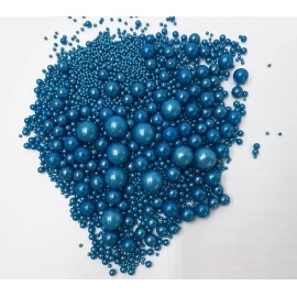 Kuting Sprinkles Edible Navy Rolay Blue Pearl Sugar Candy Cupcake Cake Topper 120g/ 4.2oz, Decorative Glitter Sprinkle Mix for Baking, Cake and Cookie Decorating (Starry sky blue)