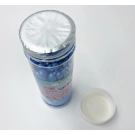 Kuting Sprinkles Edible Navy Rolay Blue Pearl Sugar Candy Cupcake Cake Topper 120g/ 4.2oz, Decorative Glitter Sprinkle Mix for Baking, Cake and Cookie Decorating (Starry sky blue)