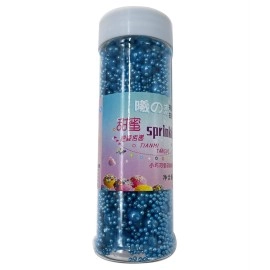 Kuting Sprinkles Edible Navy Rolay Blue Pearl Sugar Candy Cupcake Cake Topper 120g/ 4.2oz, Decorative Glitter Sprinkle Mix for Baking, Cake and Cookie Decorating (Starry sky blue)