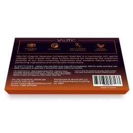 VALITIC 4 Pack Kojic Acid Vitamin C & Retinol Soap Bars for Dark Spot & A Pair of Black Exfoliating Gloves for Body Scrubs