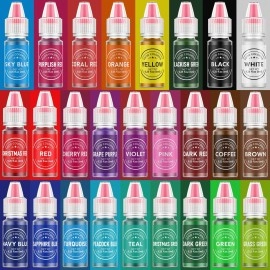Food Coloring for Baking - 26 Vibrant Cake Coloring Liquid Set for Dessert Decorating, Food Grade Food Dye for Icing,Fondant,Cookies,Easter Egg,Making DIY Supplies Kit- 0.25 Fl. oz (6 ml)/Bottles
