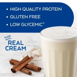 Atkins Protein Rich Shake, Creamy Cinnamon Swirl, High Protein, Low Glycemic, Gluten Free, 12 Count (3 Packs each with 4 Shakes)