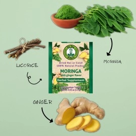 Dr. Tea Wellness Moringa Herbal Tea with Ginger Flavor - 20 Tea Bags
