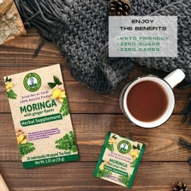 Dr. Tea Wellness Moringa Herbal Tea with Ginger Flavor - 20 Tea Bags