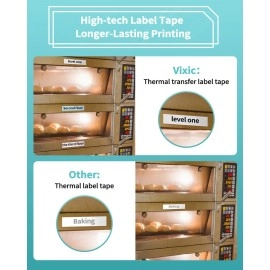 Vixic Multipack Labal Tape for D1600 Label Maker, 6-Pack