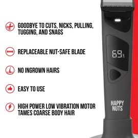 HAPPY NUTS The Ballber Groin Trimmer for Men Waterproof Rechargeable Ball Shaver for Men (The Ballber Pro), 1.0 count