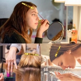 MEN\'S GROOMING BARBER PRO Hair Clips 12 pack - Premium Hair Clip, Clips for Hair, Large Hair Clips For Styling Sectioning, Croc Clips, Hair Styling Clips For Thick Hair - Gold