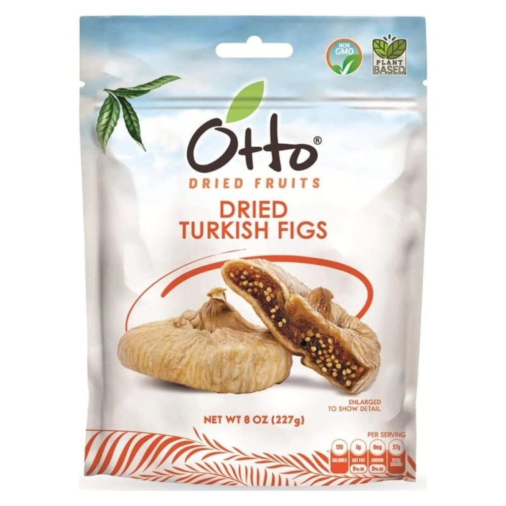 OTTONUTS Otto Snacks Dried Turkish Figs, Non-GMO Naturally Vegan Snack with No Added Sugar, Fat Free & Unsulfured, 8 OZ with Resealable Bag