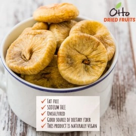OTTONUTS Otto Snacks Dried Turkish Figs, Non-GMO Naturally Vegan Snack with No Added Sugar, Fat Free & Unsulfured, 8 OZ with Resealable Bag
