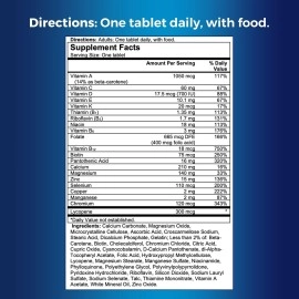ONE A DAY Mens Complete Multivitamin, Adult Multivitamin Supplement with Vitamins A,C,D,E and Zinc and with B Vitamins to Support Healthy Brain Function and Physical Energy, 120 Count, 4 Month Supply