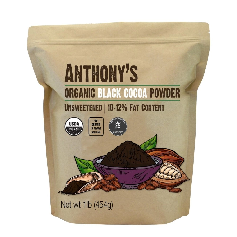 Anthony\'s Organic Black Cocoa Powder, 1 lb, Unsweetened, Dutch Processed, Gluten Free, Non GMO