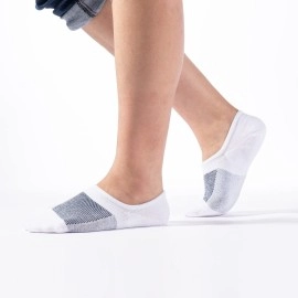 IDEGG No Show Socks Men Low Cut Ankle Short Socks for Men Casual Athletic Socks with Non-Slip Grip, Color H-8 Pairs-8 Mesh White, 7-10