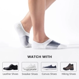 IDEGG No Show Socks Men Low Cut Ankle Short Socks for Men Casual Athletic Socks with Non-Slip Grip, Color H-8 Pairs-8 Mesh White, 7-10