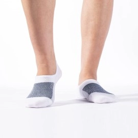 IDEGG No Show Socks Men Low Cut Ankle Short Socks for Men Casual Athletic Socks with Non-Slip Grip, Color H-8 Pairs-8 Mesh White, 7-10