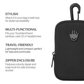 Touchland Touchette Zippered Pouch, Attachable Fashion Accessory with Snap Hook for Power Mist and Glow Mist 1FL OZ, Blush Pink