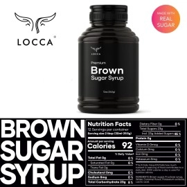 LOCCA Brown Sugar Boba Syrup, Black Sugar Coffee Syrup, Boba / Bubble Tea Syrup 12 Oz (Pack of 3)